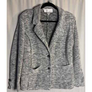 Vintage Havana Gray Knit Blazer Jacket Tailored Workwear Capsule Minimalist S